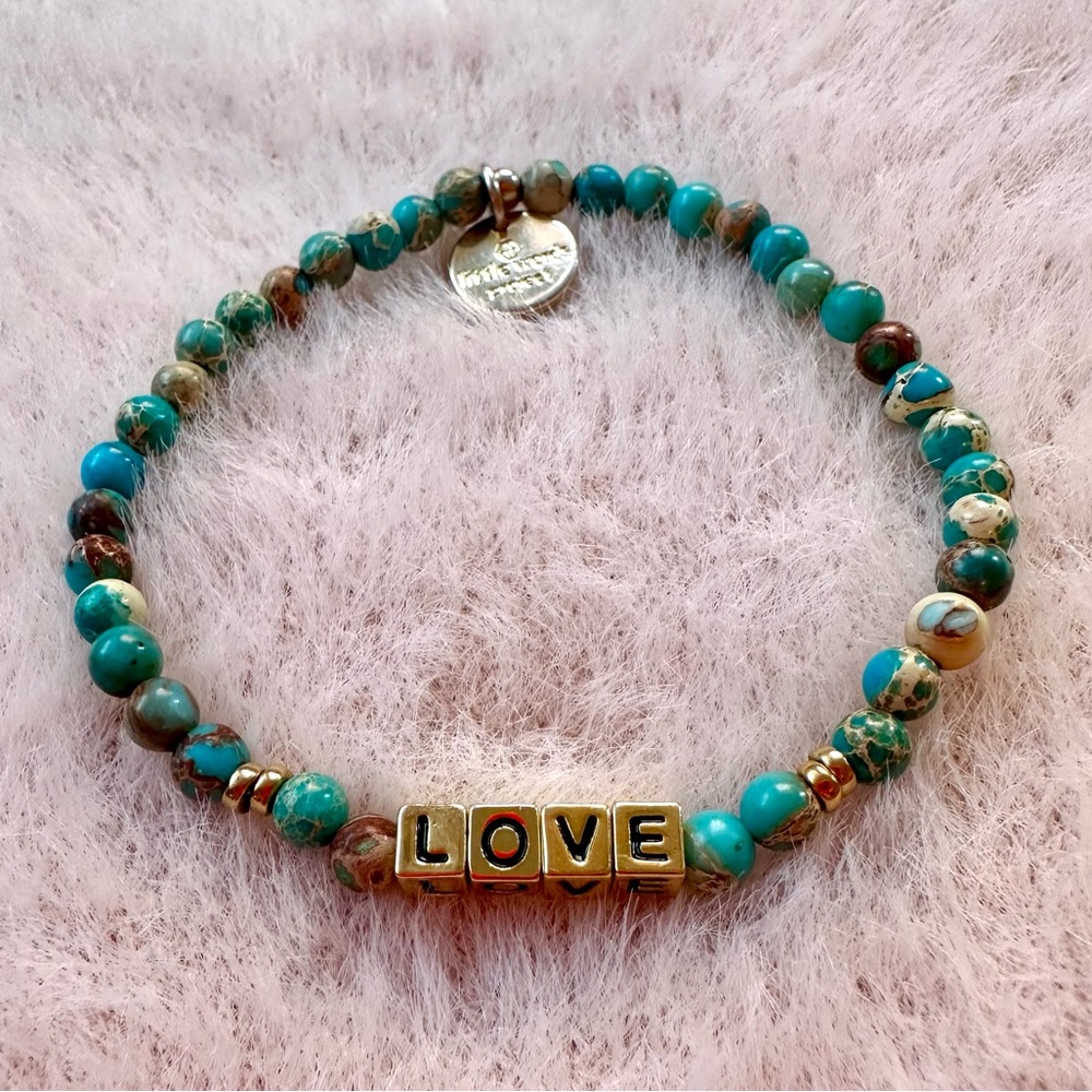 Little Words Project Bracelet - “LOVE” & Turquoise Beads